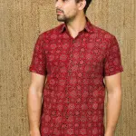 Ajrakh Hand Block Print Shirt for Men