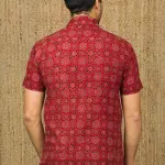 Ajrakh Hand Block Print Shirt for Men