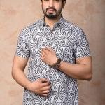 Traditional Hand Block Printed Cotton Shirt for Men