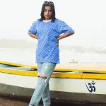 100% Cotton Hand Block Printed Boyfriend T-shirt