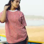 100% Cotton Hand Block Printed Boyfriend T-shirt