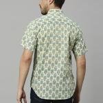 Mint Green Hand Block Printed Cotton Shirt